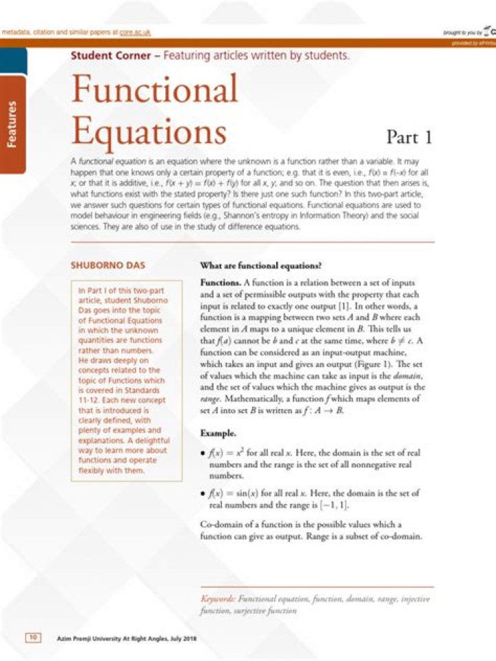 Where are functional equations used?