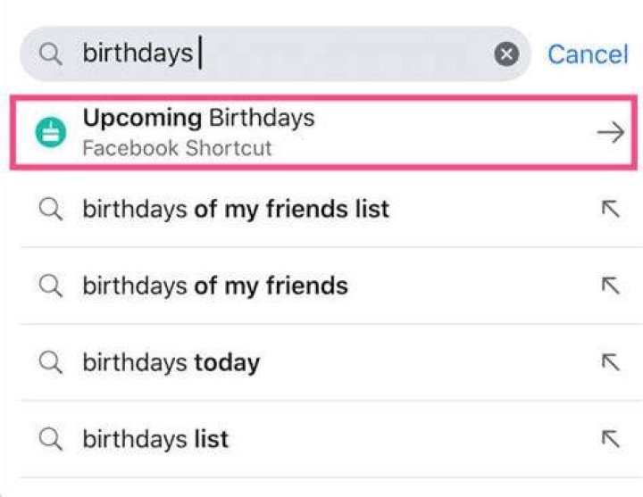 Where can I find a list of my friends birthdays on Facebook?