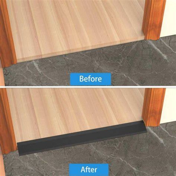 Where should transition strips go doorway?