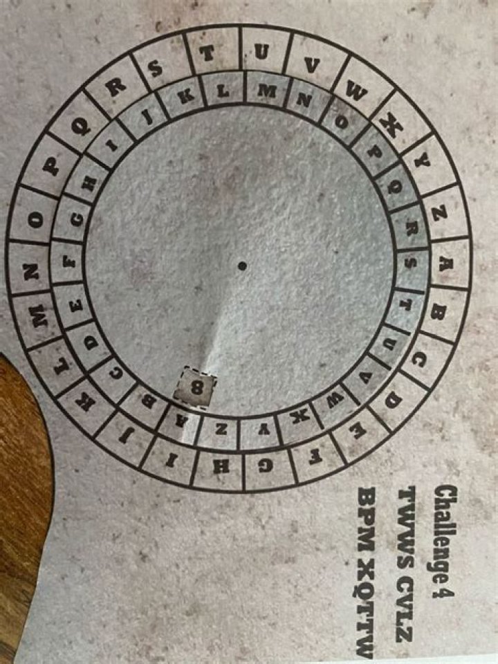 Which is an example of an escape room cipher?