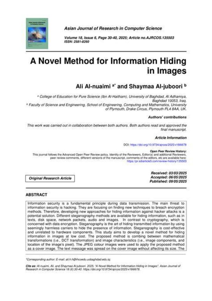 Which method is used for hiding information?