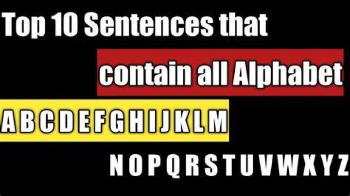 Which sentence has all alphabet?