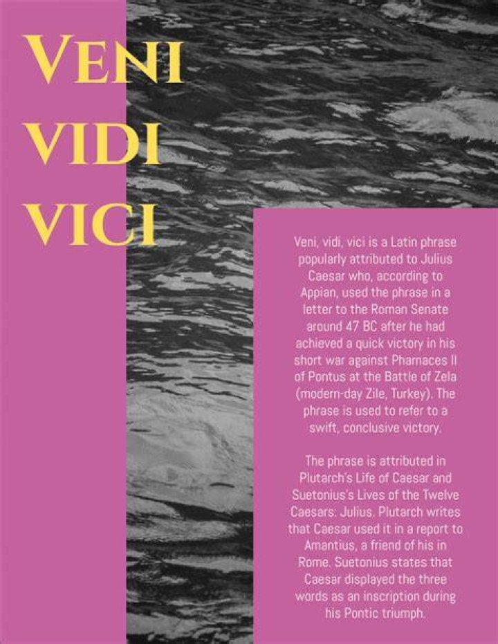 Who said venni vecci?