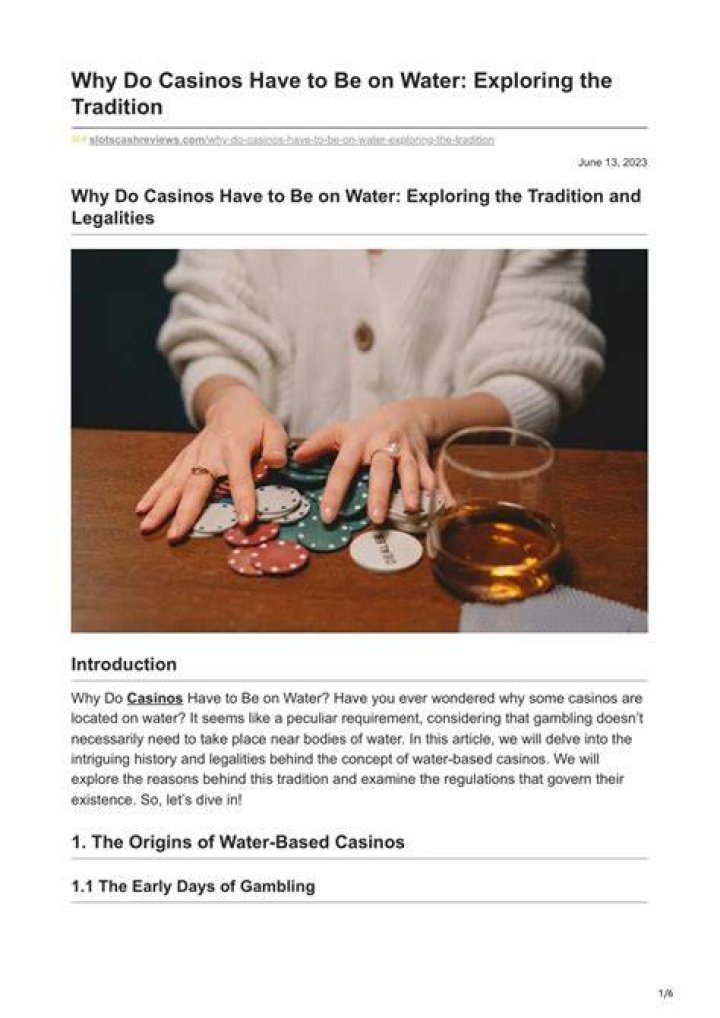 Why do Indiana casinos have to be on water?